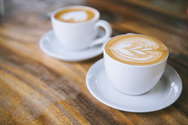 istock hot latte coffee in cafe 946413756