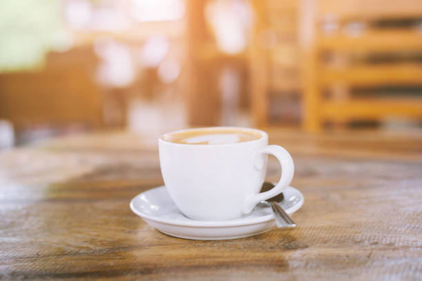 istock hot latte coffee in cafe 946414000