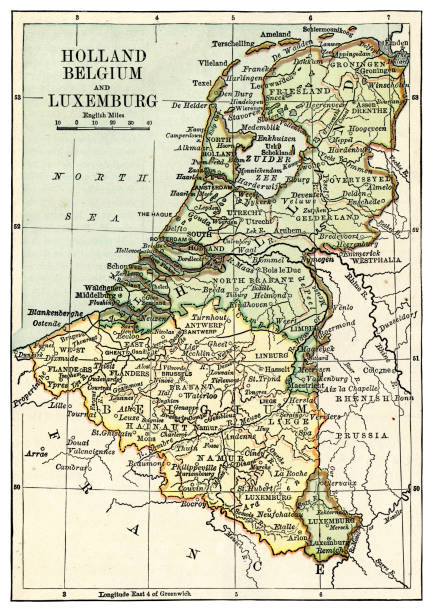 istock Map of Hollan and Belgium 1889 946427124