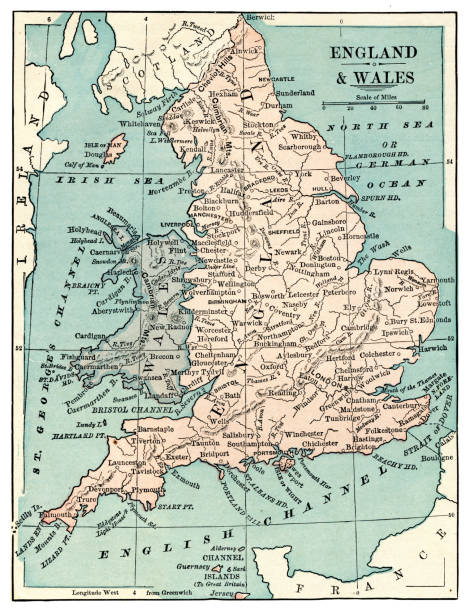 istock Map of England and Wales 1889 946427554