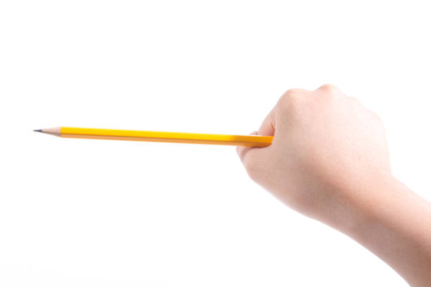 istock Hand holding pencil isolated on white background 946429904