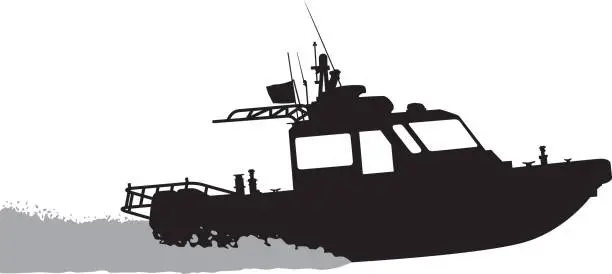 Vector illustration of Boat Silhouette