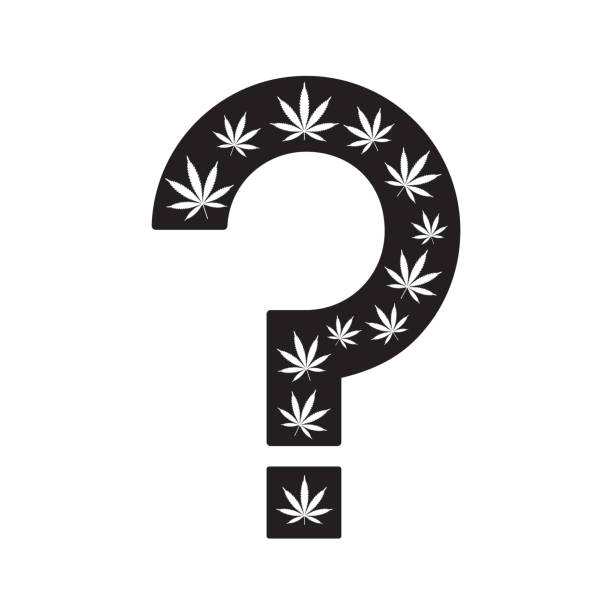 マリファナの質問。白い背景に大麻から作られる疑��問符を残します。 - hash mark点のイラスト素材／クリップアート素材／マンガ素材／アイコン素材