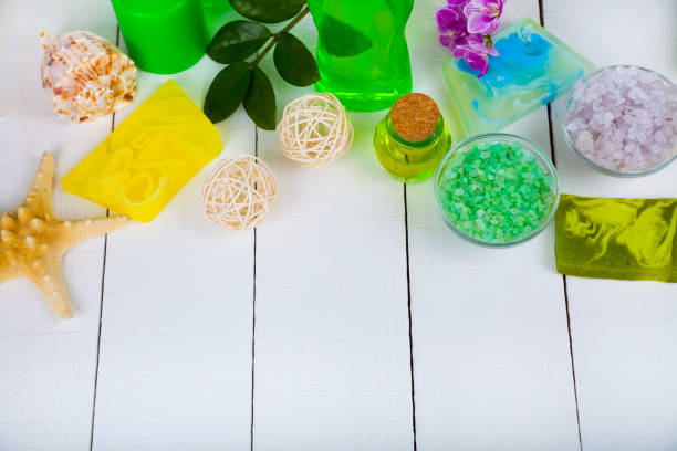 istock Spa treatments on a wooden table 946452212