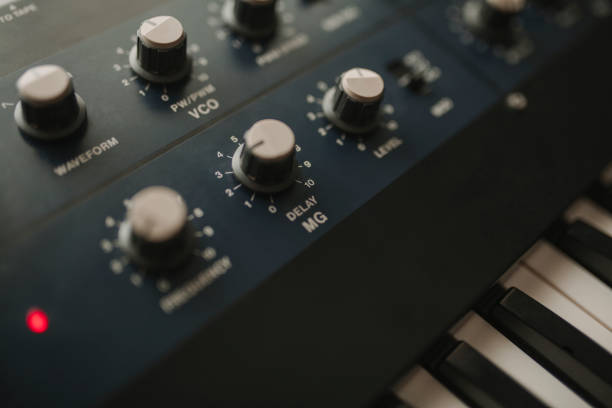istock Detail of musical synthesizer keyboard and control buttons. 946465814