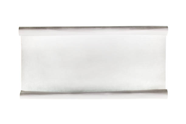 istock Rolled-up piece of paper with space for your text. Isolated 946480484