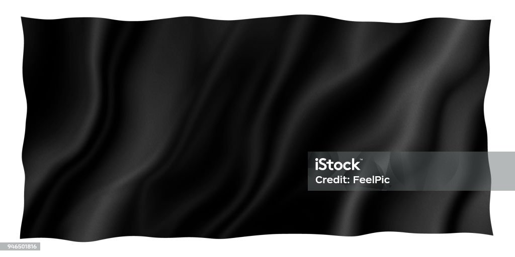 Black fabric isolated on white background with copy space Black Color Stock Photo