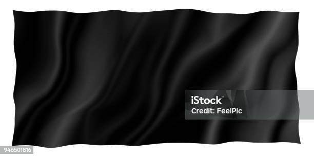 Black Fabric Isolated On White Background With Copy Space Stock Photo - Download Image Now