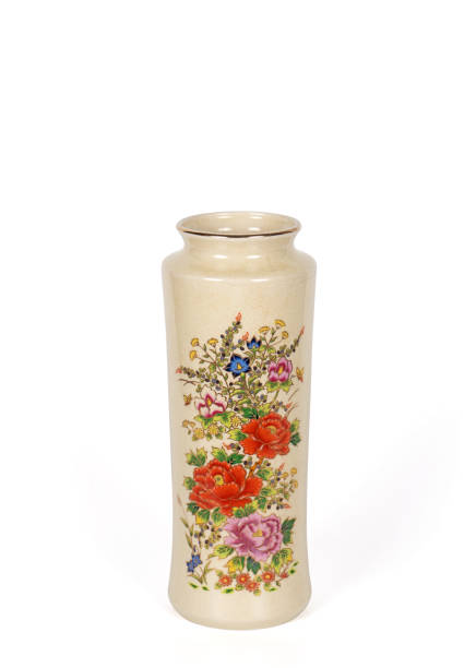 istock Beautiful Vase with Flowers Pattern Isolated on White Background, Clipping Path 946508796