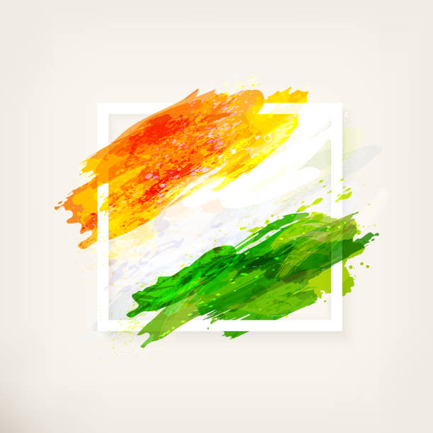 ilustrações, clipart, desenhos animados e ícones de bandeira indiana no quadro - art freedom paintbrush painting