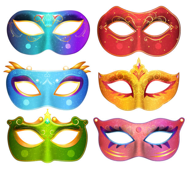 istock Face masks collection for masquerade party carnival masks vector illustration 946533092