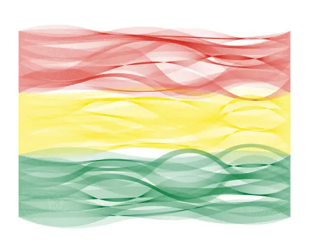 Vector illustration of Wave line flag of Bolivia