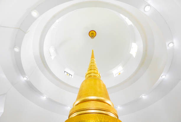 golden pagoda the religious buddhist building at Wat Phra Si Mahathat Woramahawihan in Bangkok, Thailand