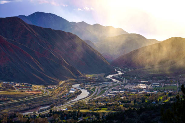 Glenwood Springs Vista paesaggistica tempestosa - foto stock