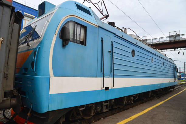 istock Russian electric train on a platform at railway station 946553968