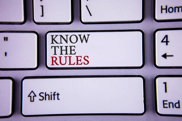 istock Handwriting text writing Know The Rules. Concept meaning Understand terms and conditions get legal advice from lawyers written on white keyboard key with copy space Top view 946554088