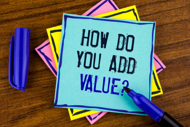 istock Handwriting text writing How Do You Add Value Question. Concept meaning Bring business progress contribute earn written on Sticky note paper on wooden background Marker next to it. 946562878