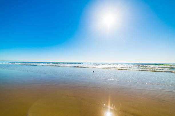 Seascape with blue sky on a sunny day. Nature background.