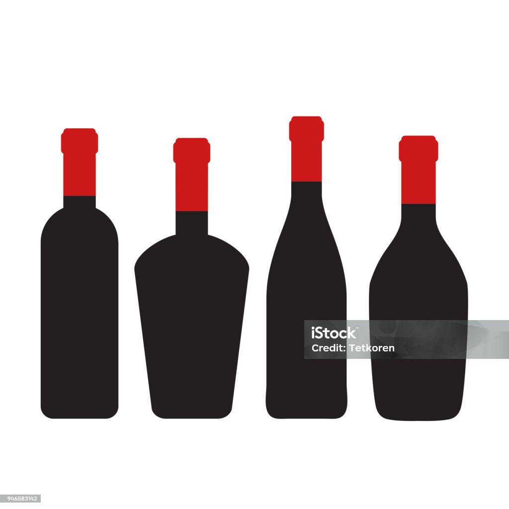 Set of wine bottles for design on white, stock vector illustration Airtight stock vector