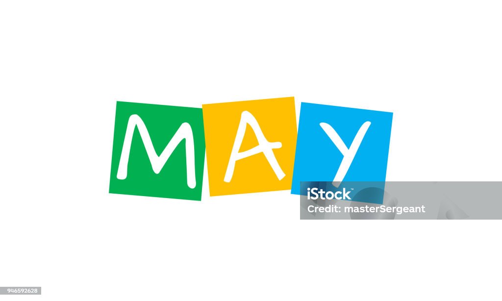 May Text May Text In Colorful Rotated Squares Stock Illustration - Download ...