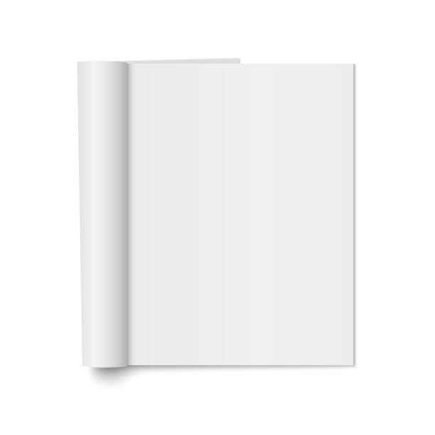 illustrazioni stock, clip art, cartoni animati e icone di tendenza di mock up vettoriale di rivista realistica - book single object white blank