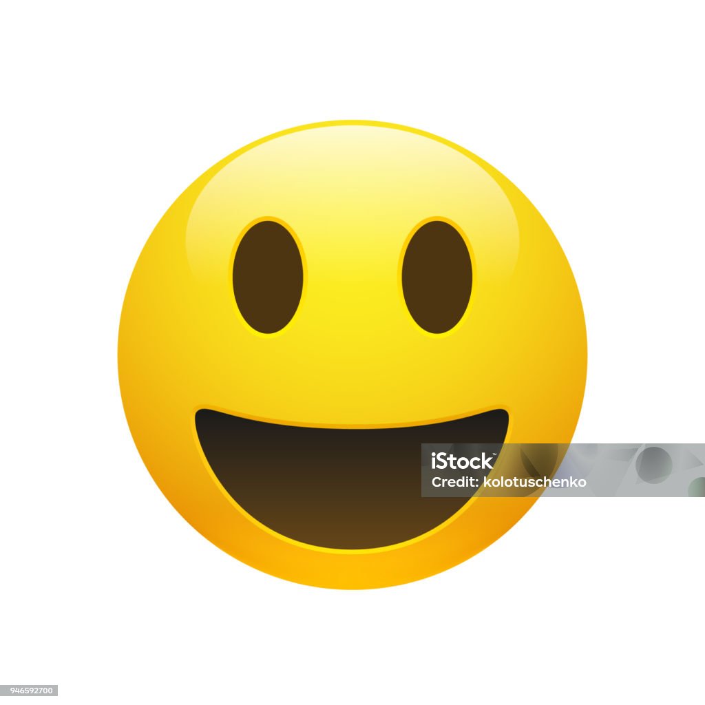 Vektor-Emoji-gelbe Smiley-Gesicht - Lizenzfrei Glücklichsein Vektorgrafik