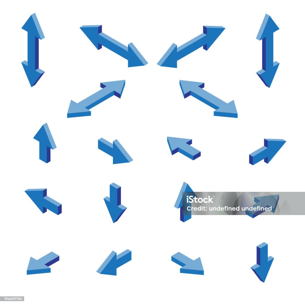 Isometric arrows Isometric arrows illustration Arrow Symbol stock vector