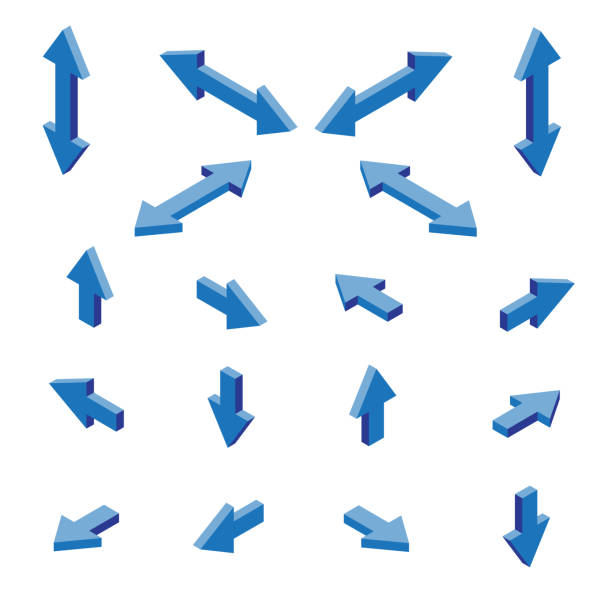 Isometric arrows Isometric arrows illustration pointer stick stock illustrations