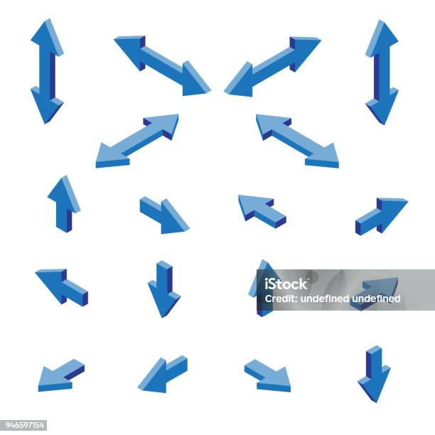 Isometric Arrows Stock Illustration - Download Image Now - Arrow Symbol, Traffic Arrow Sign, Isometric Projection