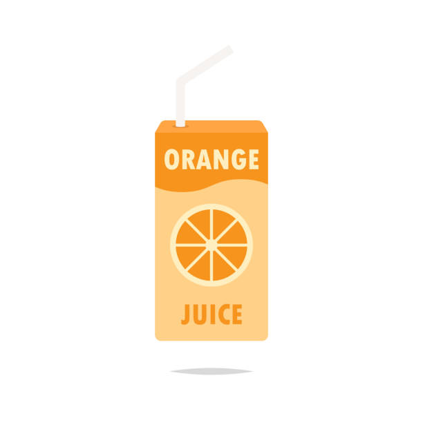 Orange juice box vector Vector element juice carton stock illustrations