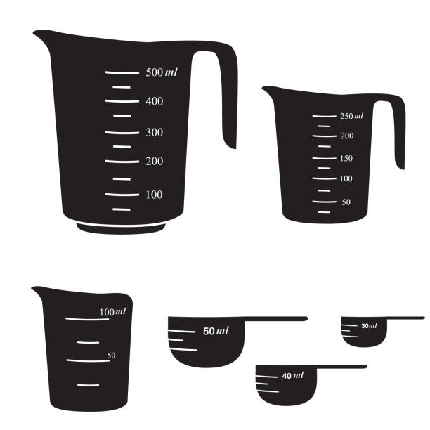 측정 컵 - measuring cup stock illustrations