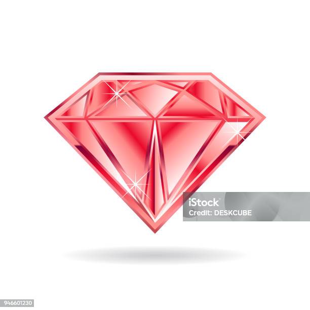 Rubygem Vector Ruby Gem On White Background Vector Graphic Illustration Stock ...