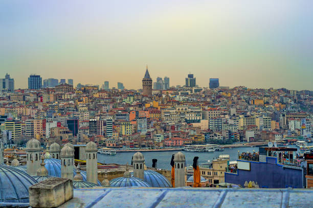 istock Galata Tower, Golden Horn in Istanbul 946608100