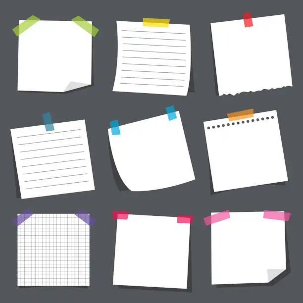 Vector illustration of Vector Illustration Of Note Papers