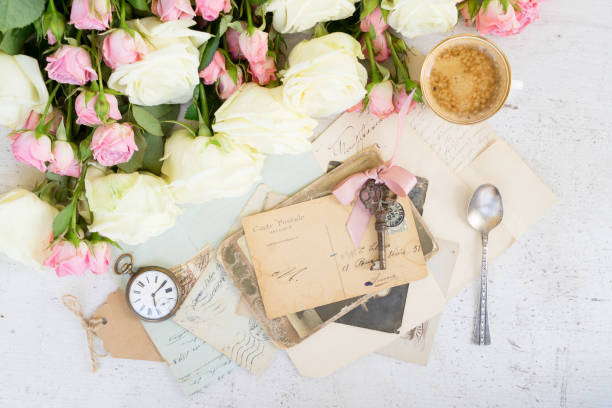 istock Pink and white blooming roses 946624590