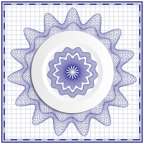 Vector illustration of Decorative plate with an ornament in the abstract style.