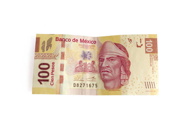 mexikanischer peso rechnung $100 - mexican currency stock-fotos und bilder