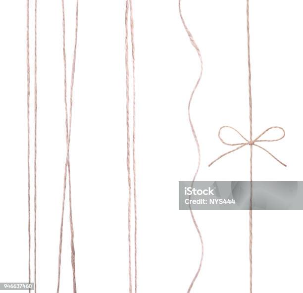 String Twine Rope Isolated Stock Photo - Download Image Now - String, Rope, White Color