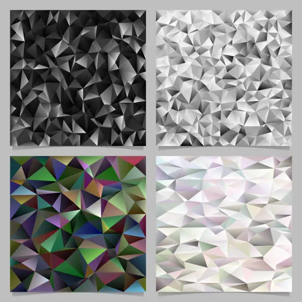 Vector illustration of Geometrical abstract triangle pattern background set - vector mosaic design collection with triangles