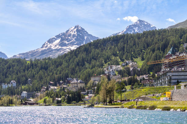 istock Alpine landscape with St Moritz lake, Switzerland 946662028