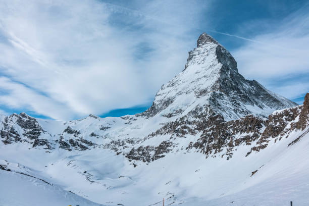 istock Mountain tops. Alpine mountains. Ski resort view 946672910