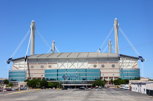 San Antonio, Texas, USA - April 14, 2018: Daytime view of the domed 64,000-seat, multi-purpose facility and home of the San Antonio Spurs of the NBA