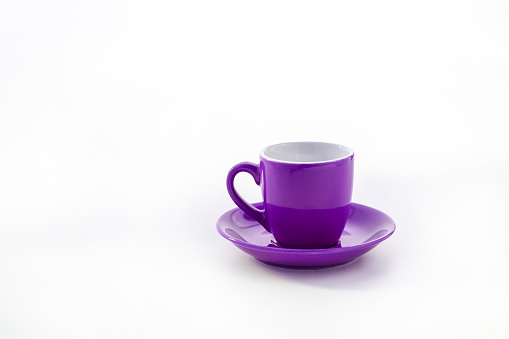 cup and saucer isolated on white background.