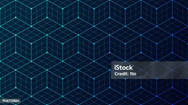 Seamless Block Data Connection Network Background Stock Illustration - Download Image Now - Blockchain, Data, Backgrounds