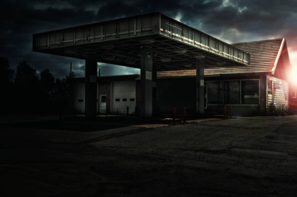 istock Abandoned freaking old gas station. 946719516