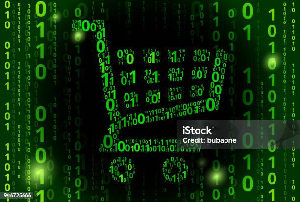 Ed Code Cart Background Shopping Cart Binary Code Vector Pattern Background Stock Illustration ...