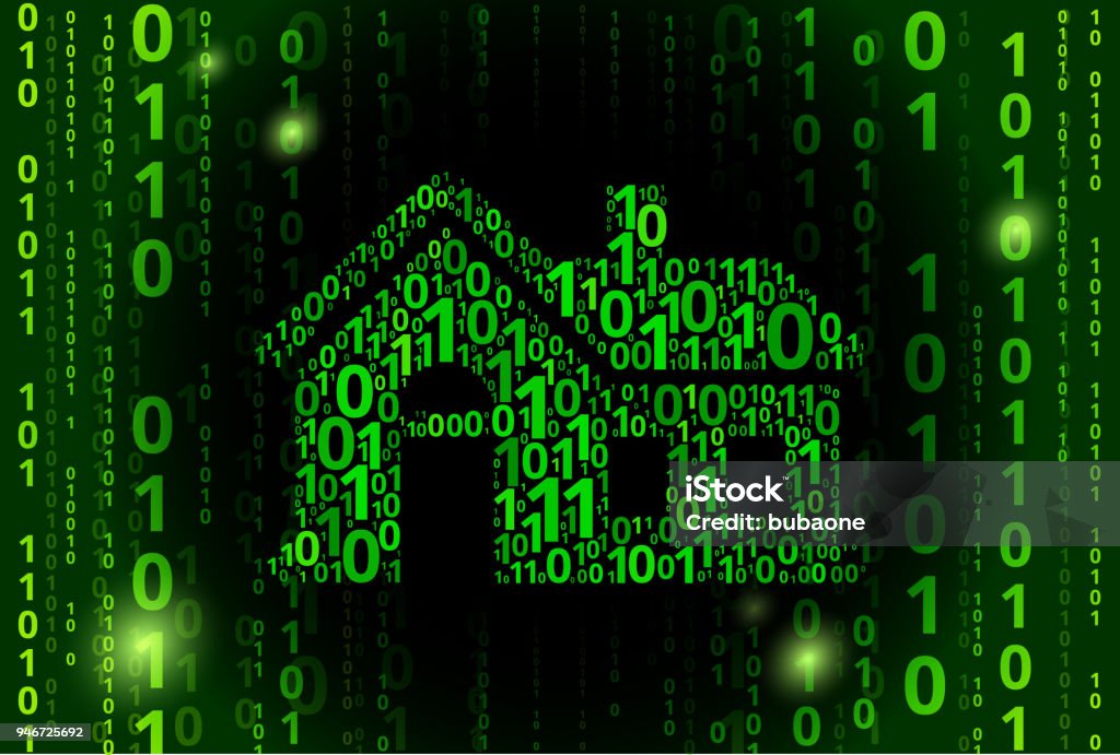 Binary Code Houses House Binary Code Vector Pattern Background Stock Illustration ...