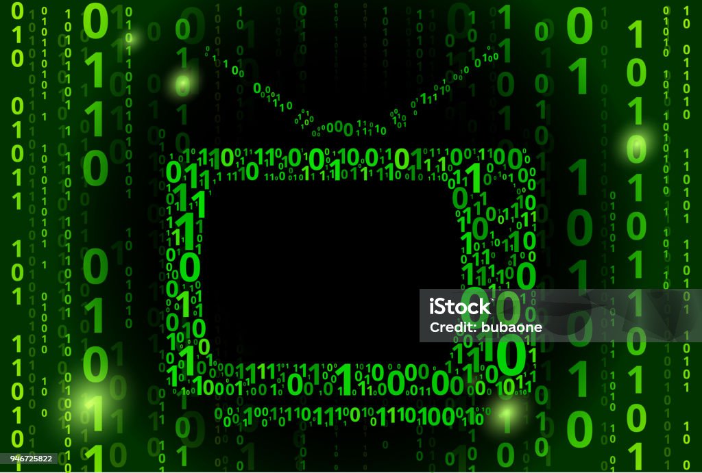 Tv Box Binary Code Vector Pattern Background Stock Illustration ...