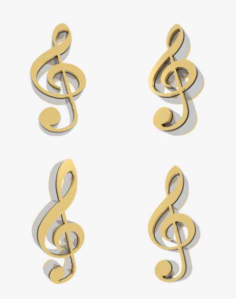 istock Set of 3d treble clef 946731960