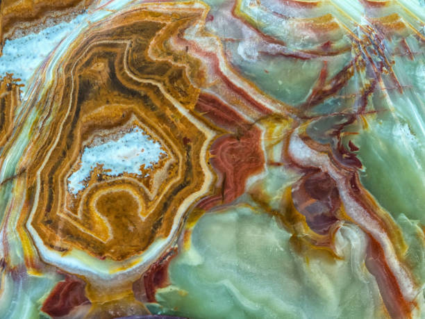 istock Marble mineral stone with various stone artifacts from the crystallization of volcanic rock 946732072